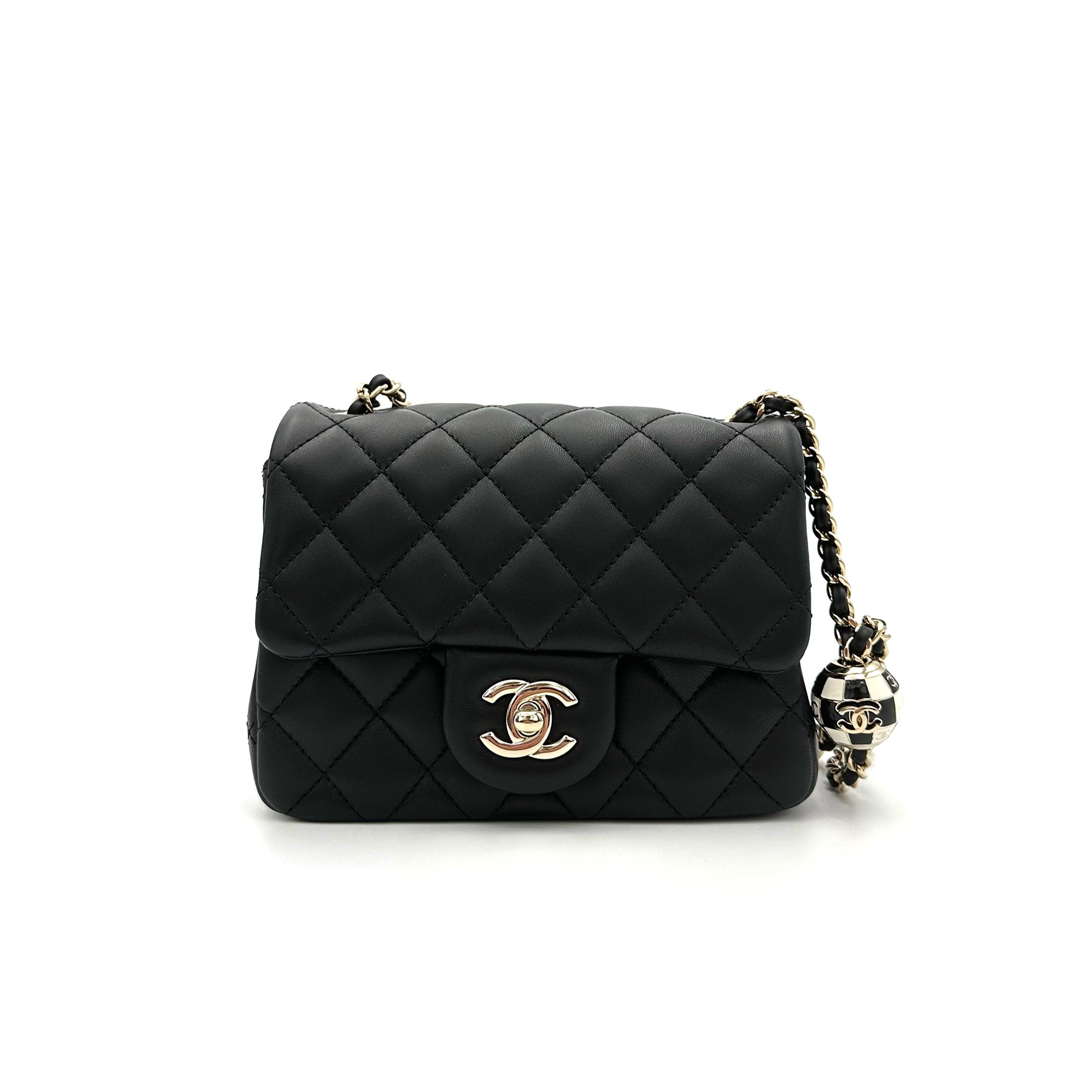 Chanel Quilted Mini Square Flap with Camellia Adjustable Chain Blue Cl –  Coco Approved Studio